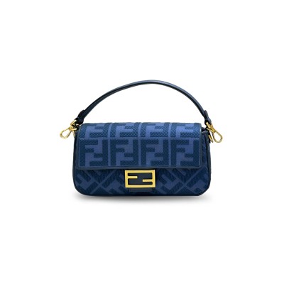 FENDI BAGUETTE FF DENIM BAG (27*15*6cm) 